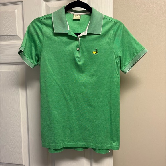 Peter Millar Tops - Peter Millar Green MASTERS Polo with White Trim Classic! Ladies Size Medium